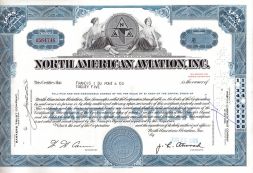 Акция Аэрокосмическая компания North American Aviation, США (1950-е, 1960-е гг.)