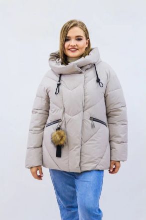 Куртка женская зимняя еврозима-зима 2876 бежевый
