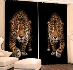 Фотошторы 3D Леопард 02 (блэкаут)
