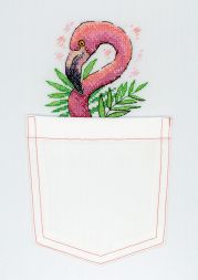 Набор для вышивания ЖАР-ПТИЦА арт.В-248 Розовый фламинго 9х9 см