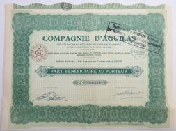 Акция бенефициара компании Aguilas, 125 франков 1935 года, Франция