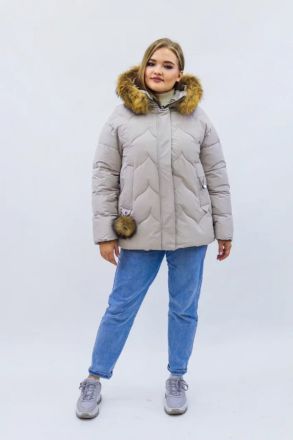 Куртка женская зимняя еврозима-зима 2879 бежевый