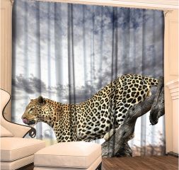 Фототюль 3D Леопард (вуаль)