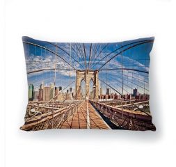 Подушка декоративная с 3D рисунком &quot;Мост на гудзоне&quot;