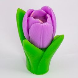 Силиконовая форма - 3D - Тюльпан с листьями
