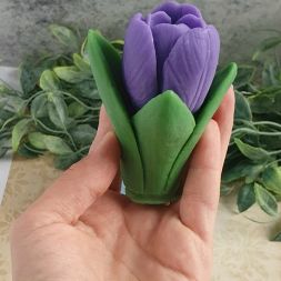 Силиконовая форма - 3D - Тюльпан с листьями