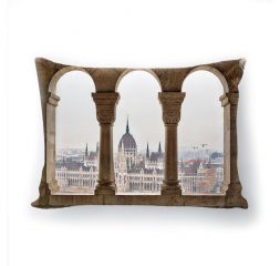 Подушка декоративная с 3D рисунком &quot;Окно в Европу&quot;