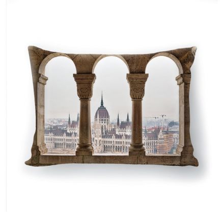Подушка декоративная с 3D рисунком &quot;Окно в Европу&quot;