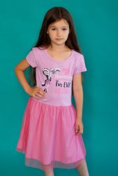 Платье детское 22472 Enchantimals кор. рукав розовый