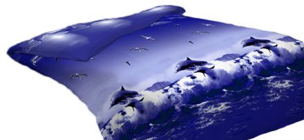 Простыня евро (220х240) бязь ЛЮКС бесшовная Океан 3D арт. 1511 вид 1