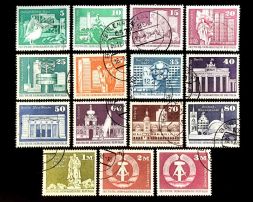 Набор марок Развитие ГДР, большой формат, Германия, 1973-1977 года (полный комплект)