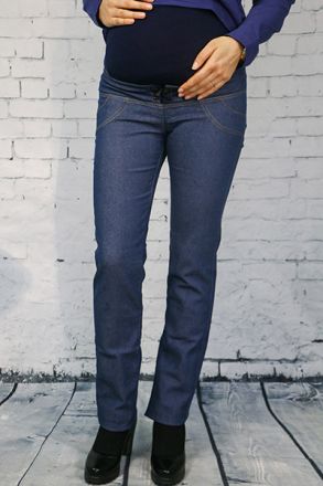 Брюки Р-110Д для беременных т-синий джинс, размер 42