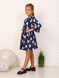 Платье Белая Зайка детское темно-синий (110 рост)