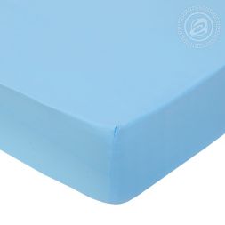 Простыня на резинке поплин 90х200х20 Голубой АРТ-Дизайн
