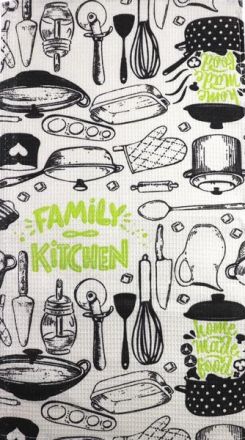 Полотенце вафельное Семейная кухня- упаковка 10 шт