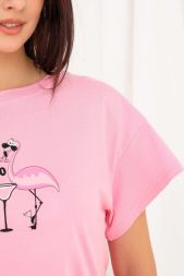 Пижама женская Вхламиngo (футболка+шорты) розовый