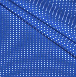 Ткань бязь 150 см плательная ЛЮКС Горошек вид. 8 (синий)