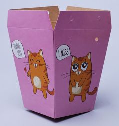 Плайм пакет для цветов &quot;Котята на розовом&quot; высота 15 см