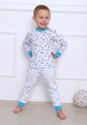 Пижама детская Автодром ПЖ-42-1 (интерлок) синий