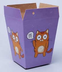 Плайм пакет для цветов &quot;Котята на фиолетовом&quot; высота 15 см