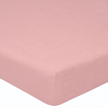 Простыня на резинке махровая 120х200 / розовый