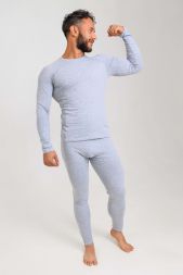 Термокомплект мужской Active-M брюки+лонгслив серый меланж