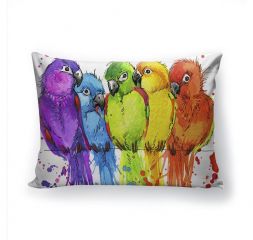 Подушка декоративная с 3D рисунком &quot;Цветные Попугаи 3&quot;