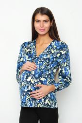 Блуза для беременных и кормящих Голубые цветы