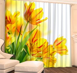 Фотошторы 3D Желтый тюльпан (блэкаут)