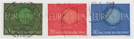 Набор марок EUROPA - Колесо, Германия 1960 год (полный комплект)