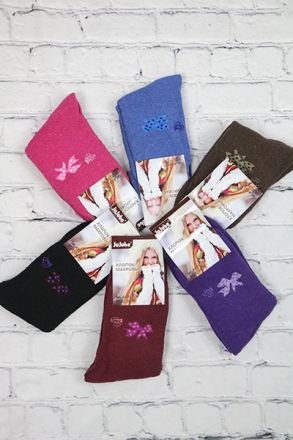 Носки женские махровые Хлопок (длинные, цветные)- упаковка 12 пар