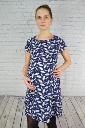 Платье для беременных Зонтики - синее (46 размер)