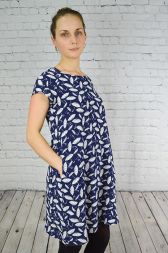 Платье для беременных Зонтики - синее (46 размер)