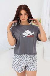 Пижама женская Любимка (женск. футболка+шорты) серый