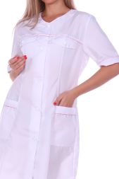 Халат медицинский женский тиси с кокеткой m03 (белый)