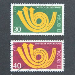 Набор марок EUROPA Почтовый рожок, Германия 1973 год (2 шт)