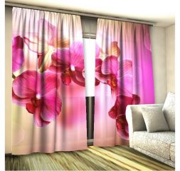 Фототюль 3D Розовая орхидея (вуаль)