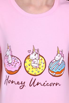 Пижама для девочки Единороги арт.ПД-009-043 розово-бежевый