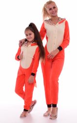 Пижама женская Кигуруми Лиса 1-153 (оранжевый)