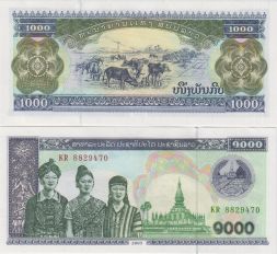 Банкнота 1000 кип 2003 года, Лаос UNC