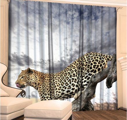 Фотошторы 3D Леопард (габардин)