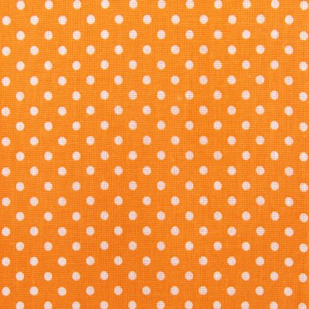 Ткань бязь 150 см ЛЮКС Горошек (оранжевый)