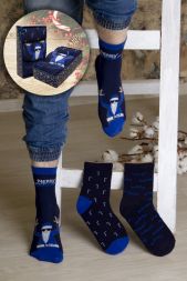 Носки Новый год мужские синий (3 пары)